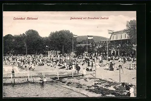 AK Möltenort, Badestrand mit Strandhotel Seeblick