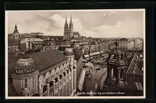 AK Zagreb, Jelacicev trg sa stolnom crkvom