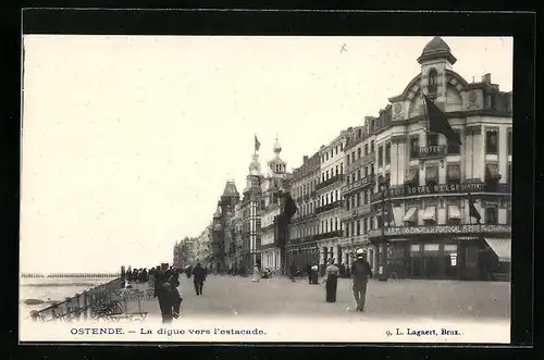 AK Ostende, La digue vers l`estacade