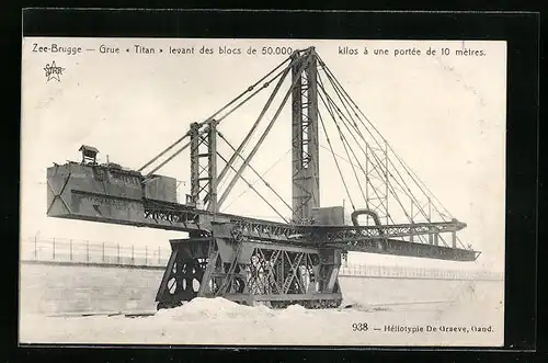 AK Zee-Brugge, Grue Titan levant des blocs de 50.000 kilos a une portee de 10 metres