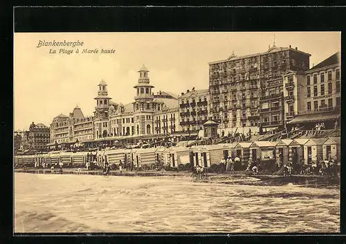 AK Blankenberghe, La Plage a Maree haute