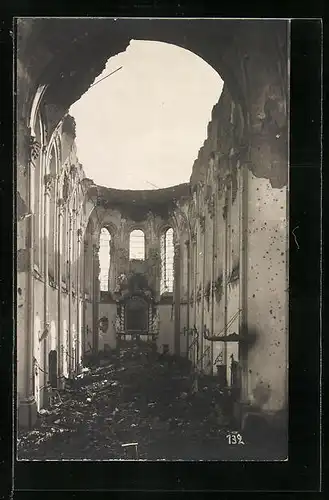 AK Zonnebeke, Innenansicht der Kirchruine