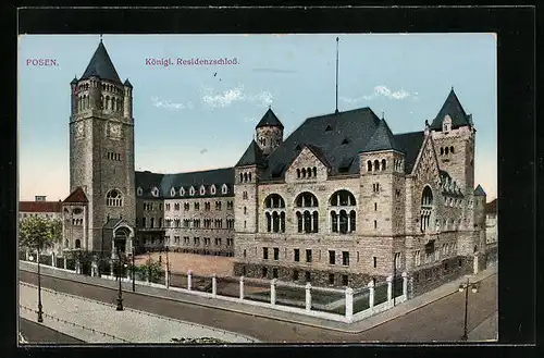 AK Posen, Strassenpartie am Königl. Residenzschloss