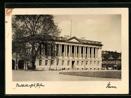 AK Posen, Strassenfront der Städtischen Raczynkibibliothek