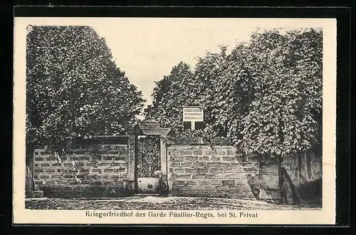 AK Kriegerfriedhof des Garde Füsilier-Regts. bei St. Privat