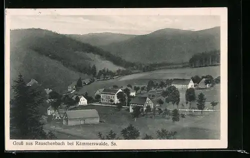 AK Rauschenbach bei Kämmerswalde, Ortsansicht aus der Vogelschau