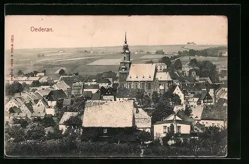 AK Oederan, Blick auf die Häuser