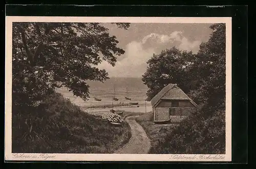 AK Göhren a. Rügen, Südstrand-Fischerhütte