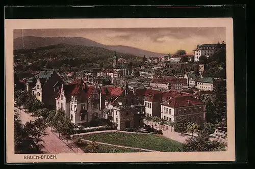 AK Baden-Baden, Blick auf die Stadt