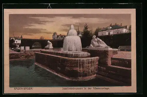 AK Baden-Baden, Josefinenbrunnen in der Gönneranlage