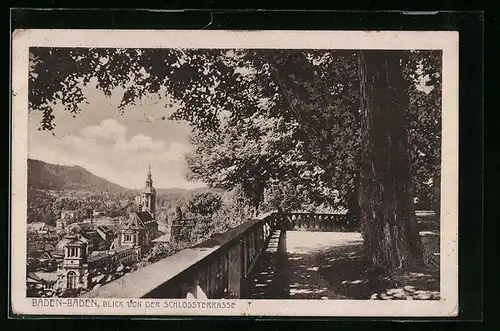 AK Baden-Baden, Blick von der Schlossterrasse