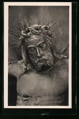 AK Stralsund, Nikolaikirche, Kopf des Gekreuzigten