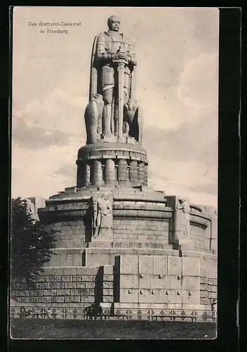 AK Hamburg-St.Pauli, Das Bismarck-Denkmal