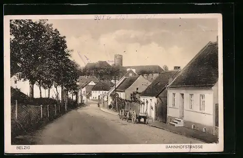 AK Belzig, Bahnhofstrasse im Ortskern