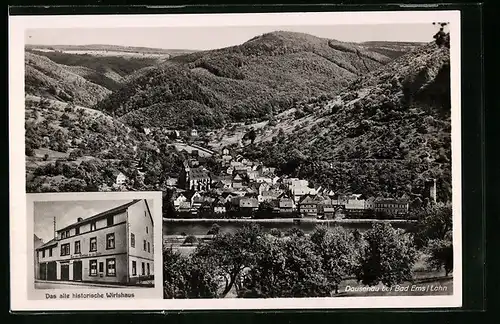 AK Dausenau bei Bad Ems, Das alte historische Wirtshaus, Teilansicht