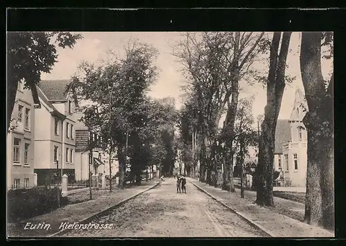 AK Eutin, Kielerstrasse mit Kindern