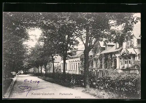 AK Kaiserslautern, Parkstrasse mit Bäumen