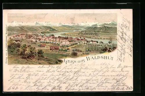 Lithographie Waldshut, Teilansicht