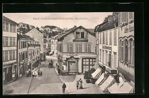 AK Bad Langenschwalbach, Passanten in der Brunnenstrasse