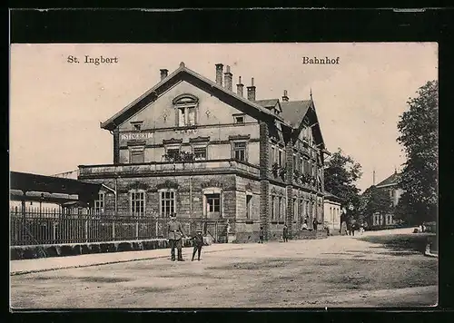 AK St. Ingbert, Strassenpartie am Bahnhof