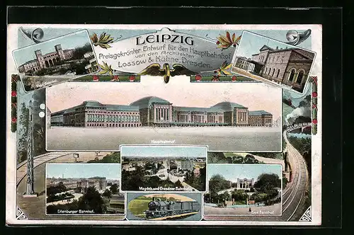 AK Leipzig, Preisgekrönter Entwurf für den Hauptbahnhof von den Architekten Lossow & Kühne