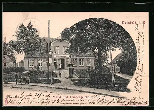 AK Reinfeld i. H., Markt und Friedenseiche