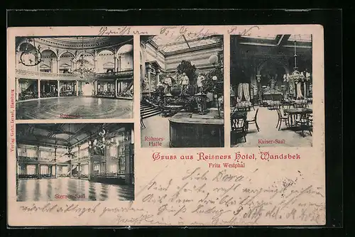 AK Hamburg-Wandsbek, Reisners Hotel, Rotunde, Sternen-Saal, Ruhmes-Halle