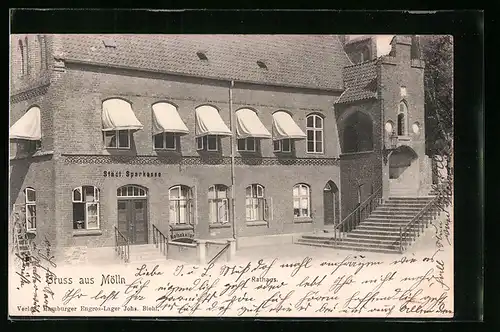 AK Mölln, Städt. Sparkasse und Rathskeller