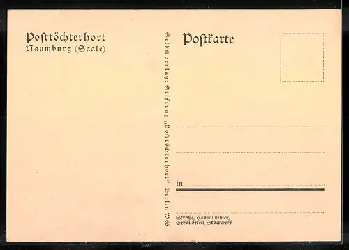AK Naumburg /Saale, Posttöchterhort mit Strassenpartie