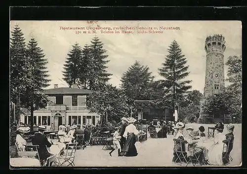 AK Sebnitz, Restaurant Ungerberg mit Terrasse