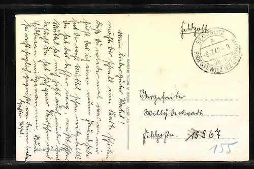 AK Seusslitz a. d. Elbe, Schloss und Kirche