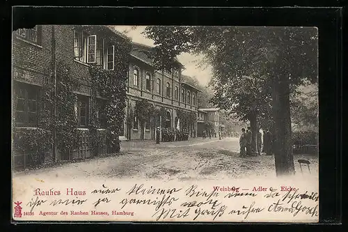 AK Hamburg-Horn, Rauhes Haus, Weinberg, Adler, Eiche