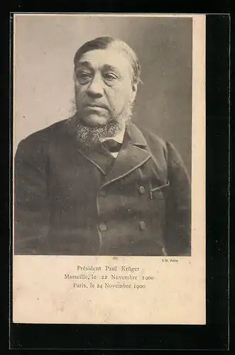 AK Präsident Paul Krüger, Portrait aus dem Jahr 1900