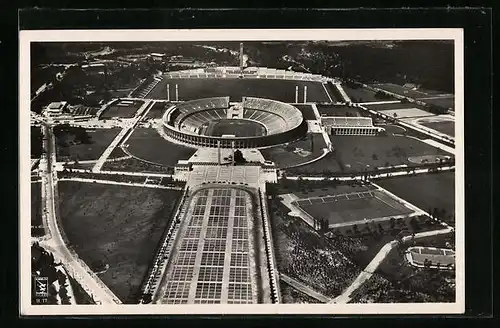 AK Berlin, Gesamtansicht des Reichssportfeldes, Olympia 1936