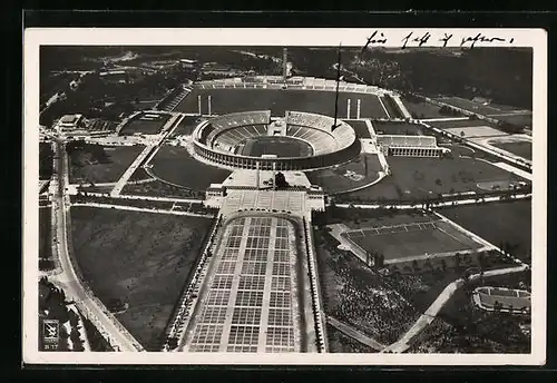 AK Berlin, Gesamtansicht des Reichssportfeldes, Olympia 1936