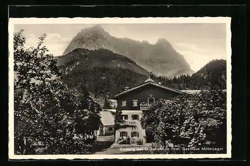 AK Gasteig b. St. Johann, Gasthaus Mitterjager