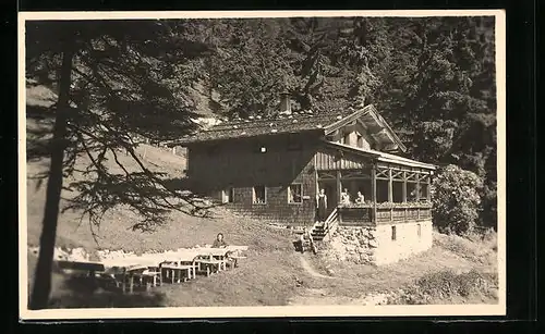 AK Waidring, Alpen-Café Dalsenalm, Wirtsleute Sepp & Maria