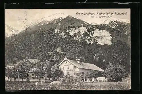 AK Innsbruck, Alpengasthaus Rechenhof A. Speckbacher