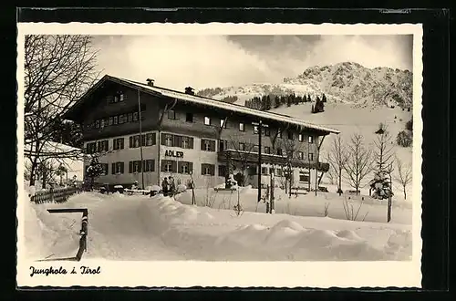 AK Jungholz, Gasthaus Adler im Schnee