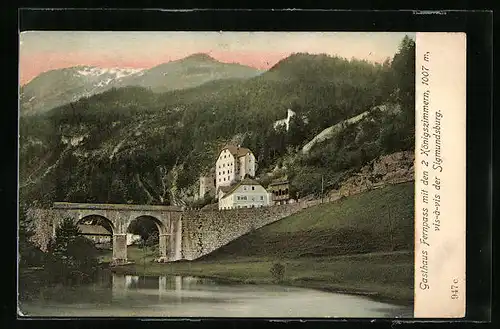 AK Fernpass, Blick auf das Gasthaus Fernpass mit den zwei Königszimmern