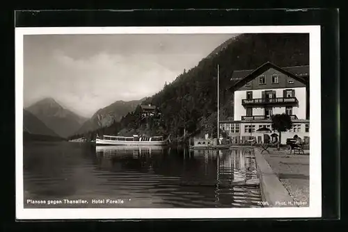 AK Breitenwang, Hotel Forelle am Plansee mit Thaneller