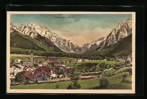 AK Oberstein i. Tirol, Ortsansicht aus der Vogelschau