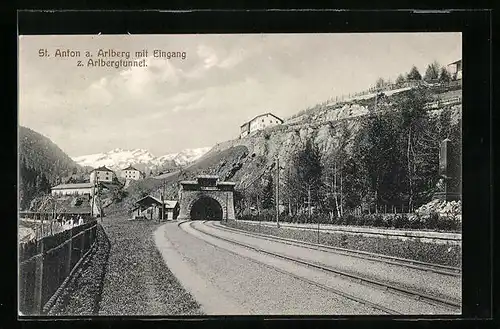 AK St. Anton a. Arlberg, Eingang zum Arlbergtunnel