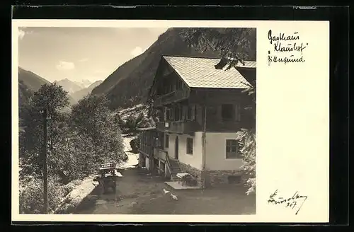 AK Brandberg, Gasthaus mit Blick auf die Berge