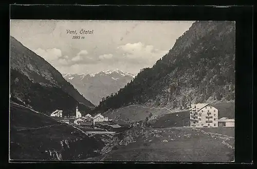 AK Vent /Ötztal, Blick auf die Siedlung mit Berglandschaft