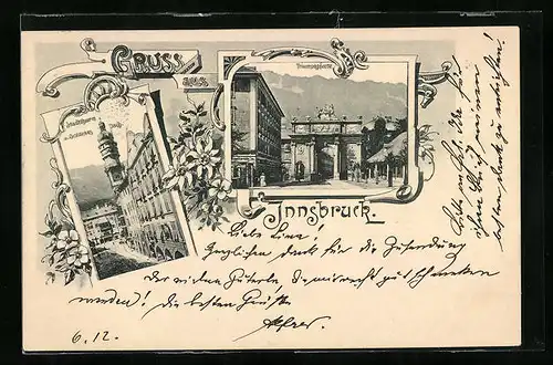 AK Innsbruck, Triumphpforte und Stadtthurm