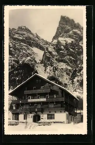 AK Steinach, Gasthaus Gschnitzerhof im Schnee
