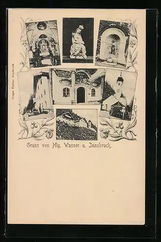 AK Heilig Wasser bei Innsbruck, Kirche, Innenansicht, Marienbild