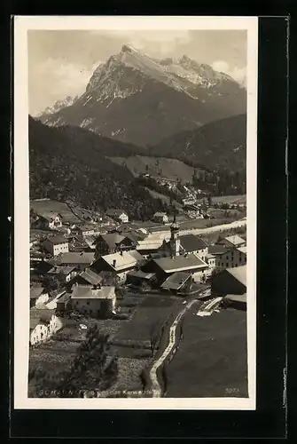 AK Scharnitz, Teilansicht mit Kirche