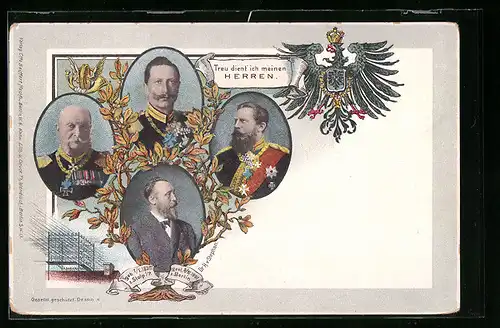 AK Ganzsache PP9C98 /02: Treu dient` ich meinen Herren, Friedrich Wilhelm III. von Preussen